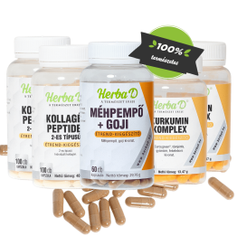 Ízület MAX csomag: 2X Kurkumin komplex + 2X Kollagén II-es peptid + Méhpempő+Goji