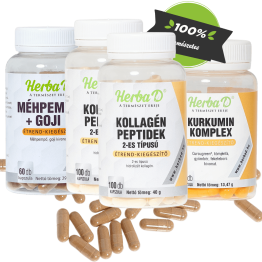 Ízület regeneráló csomag: Kurkumin komplex 30X + 2X Kollagén II-es peptid 100X + Méhpempő+Goji 60X