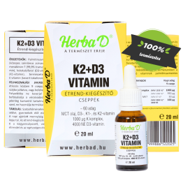 K2+D3 vitamin étrend-kiegészítő csepp - 20 ml